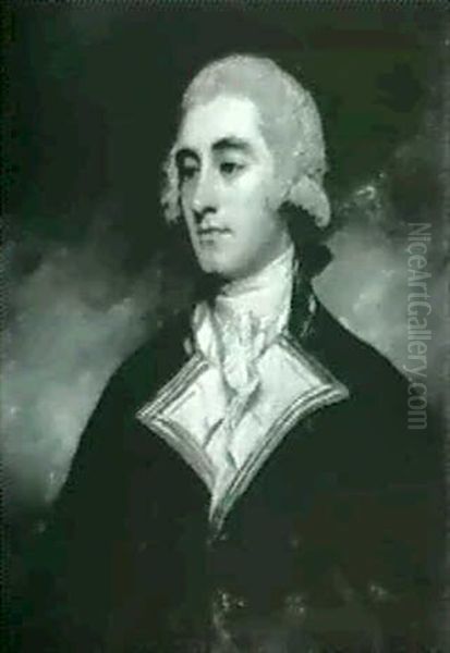 Portrait Of A Young Gentleman In A Powered Wig And White Cravat - view 1