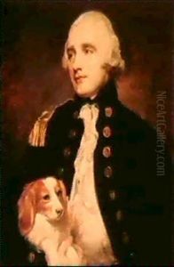 Portrait Of The Honorable Sir George Grey, K.c.b., In Naval Greatcoat With Brass Buttons And A Gold Thread by George Romney