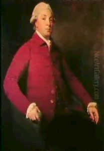 Portrait Of A Gentleman, Seated Three-quarter Length,       Wearing A Red Coat