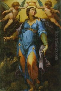The Coronation Of Saint Margaret Of Antioch by Cristoforo Roncalli