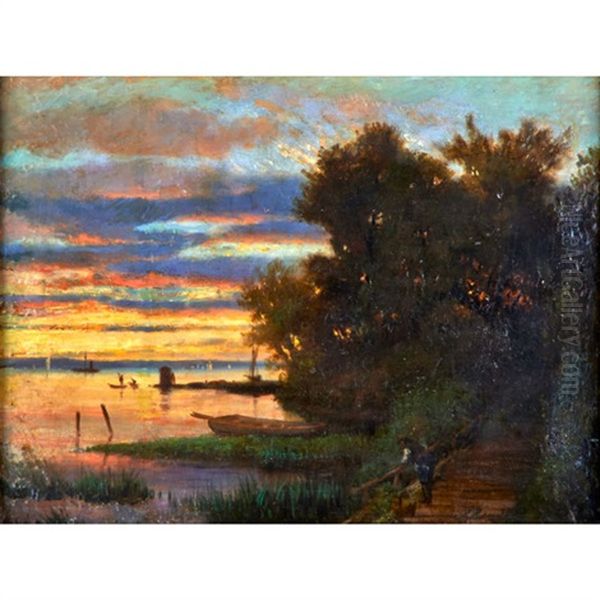 Riverscape At Sunset - view 1