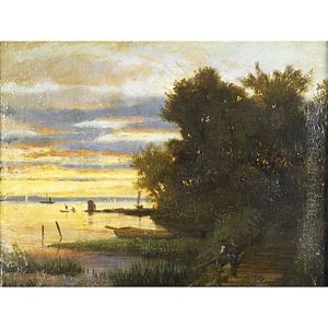 Landscape At Sunrise by Frederick Rondel