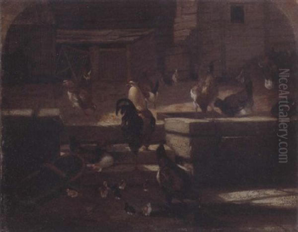 Poultry Feeding In A Yard - view 1