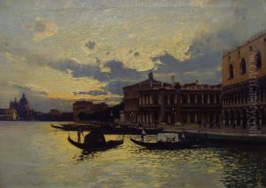 Venedig Bei Sonnenuntergang by Camillo, Millo Bortoluzzi