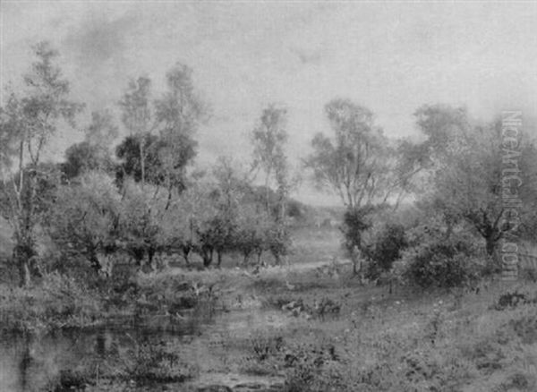 Landscape With Girl Tending Geese - view 1