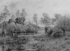 Landscape With Girl Tending Geese