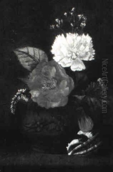 Still Life With Floral Arrangement And Seashell - view 1
