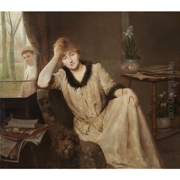 Portrait Of A Woman In An Elegant Interior - view 1