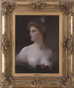 Portrait Of A Woman With A Rose Portrait Of A Woman With A Rose