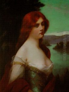 Red Haired Pre-raphaelite Beauty by Henri Rondel