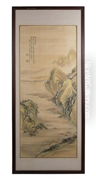 Rong Zhuchun Chinese Landscape Painting On Silk By Rong Zhuchun - view 1