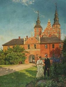 A Student And His Fiancee In Rosenborg Castle Gardens