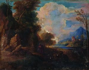 Paesaggio Fluviale Con San Gerolamo by Don Giuseppe Ronzelli