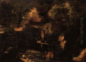 Paesaggio Con Due Pescatori by Don Giuseppe Ronzelli