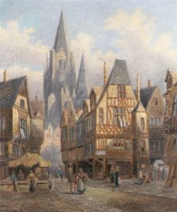 A French Market Scene by Thomas Matthews Rooke