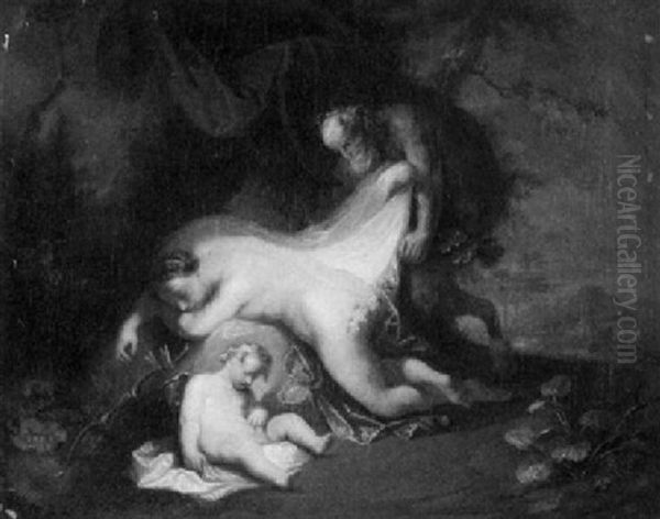 Faun Bei Schlafender Venus Und Einem Cupido - view 1