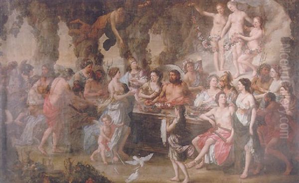 The Marriage Of Peleus And Thetis by Jacob Ignatius Roore