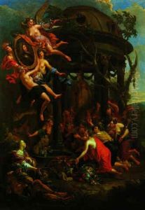 Die Apotheose Des Kurfursten Von Bayern Und Generalstatt- Halters Des Niederlande Max Emanuel Ii... by Jacob Ignatius Roore