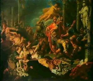Mars Zerstort Den Tempel Der Minerva by Jacob Ignatius Roore