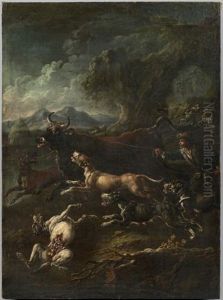 Chasse Au Buffle by Cajetan Roos