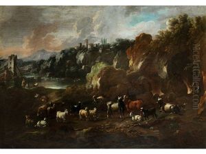 Grosse Felsenlandschaft by Cajetan Roos