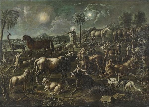 The Creation Of The Animals; And Noah's Ark (2) by Cajetan Roos