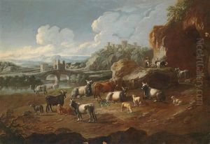Campagnalandschaft Mit Lagerndem Hirten Und Vieh Campagnalandschaft Mit Lagerndem Hirten Und Vieh