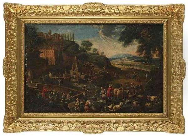 Scene De Bergers Dans Un Village - view 1