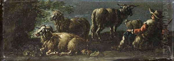 A Shepherd Tending His Flock - view 1