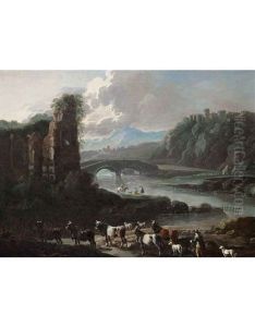 Paesaggio Fluviale Con Armenti