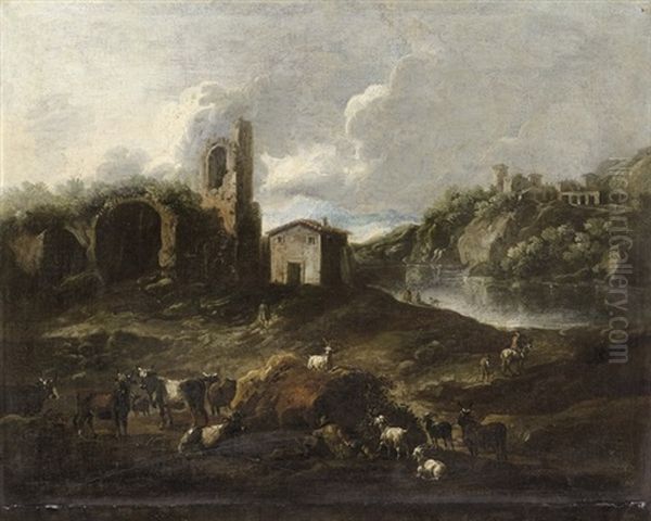 Paesaggio Con Animali E Pastori - view 1
