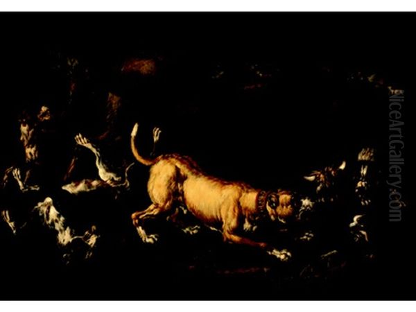Hunting Dogs With Bison - view 1