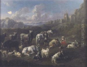 Moutons Dans Un Paysage Moutons Dans Un Paysage
