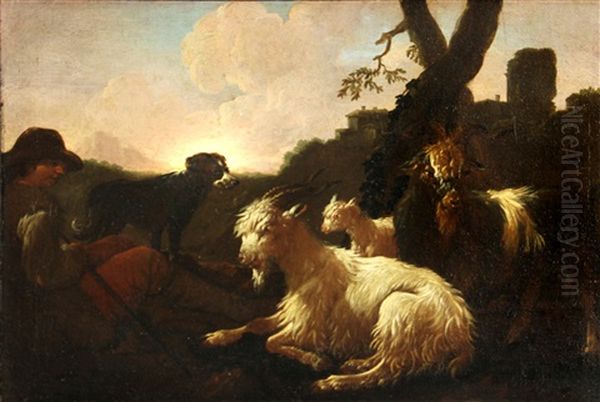 A Boy With Goats - view 1