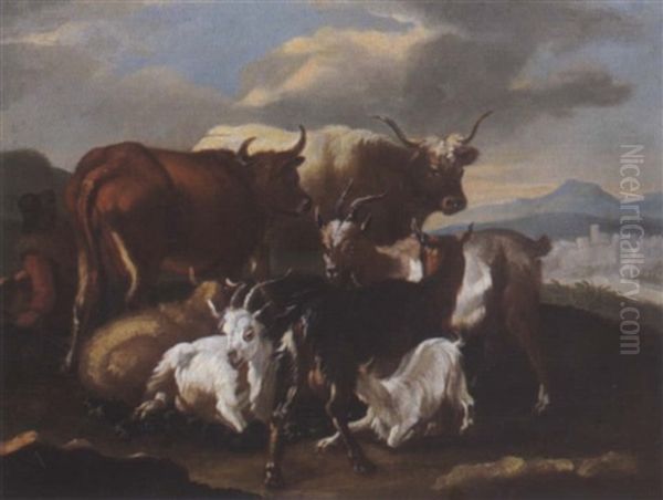 Hirt Und Herde In Der Romischen Campagna (pastore Con Gregge) - view 1