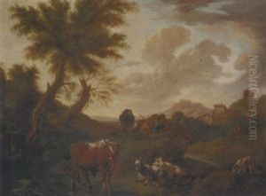 An Italianate Landscape With A Herdsman And His Cattle An Italianate Landscape With A Herdsman And His Cattle