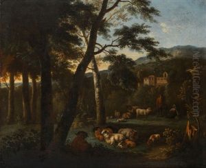 An Italianate Landscape With Shepherds And Their Flock