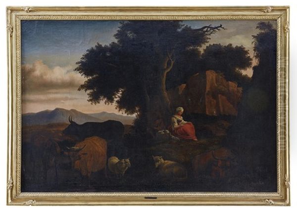 Landskap Med Rastande Par Och Boskap - view 1