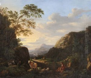 Sudliche Landschaft Mit Hirt Und Herde by Johann Heinrich Roos