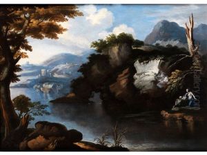 Grosse, Felsige Kustenlandschaft Mit Der Busserin Maria Magdalena Grosse, Felsige Kustenlandschaft Mit Der Busserin Maria Magdalena
