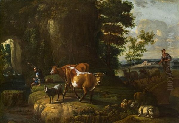 Landschaft Mit Fischer Und Herde - view 1