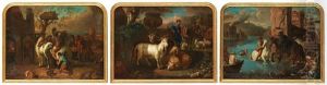Pastorala Landskap Med Figurer Och Djur (3 Works)