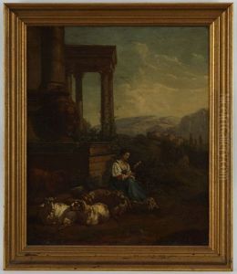 Bergere Dans Les Ruines by Johann Heinrich Roos