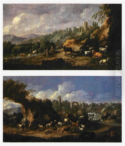 Paesaggio Italiano Con Armenti (+ Another; 2 Works) - view 1