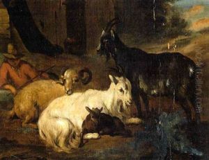 Hirte Mit Ziegen by Johann Heinrich Roos