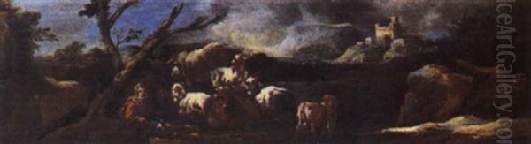 Paesaggio Con Armenti E Figure - view 1