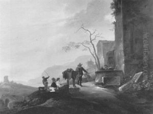 Sudliche Landschaft Mit Hirten Vor Ruinen Sudliche Landschaft Mit Hirten Vor Ruinen