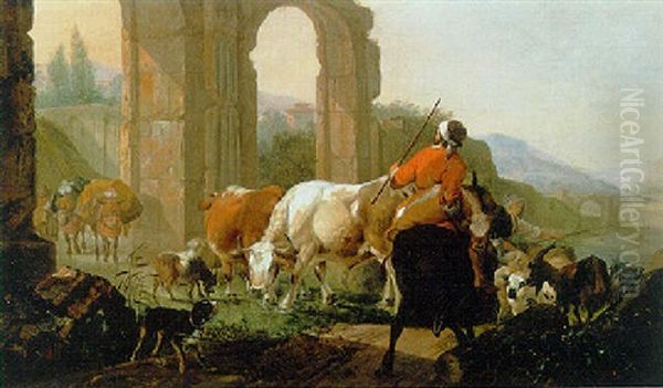 Classical Landscape With Shepherds And Their Flock - view 1
