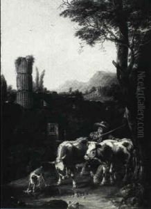 Sheperd With Animals In A Landscape With Ruins Sheperd With Animals In A Landscape With Ruins