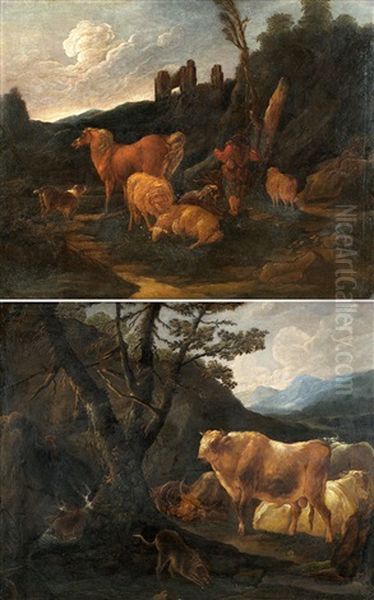 Zwei Landschaften Mit Tieren (2 Works) - view 1